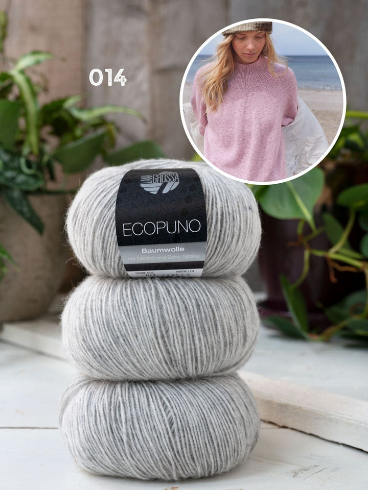 Strickpaket Ecopuno Top-Down Turtleneck Pullover