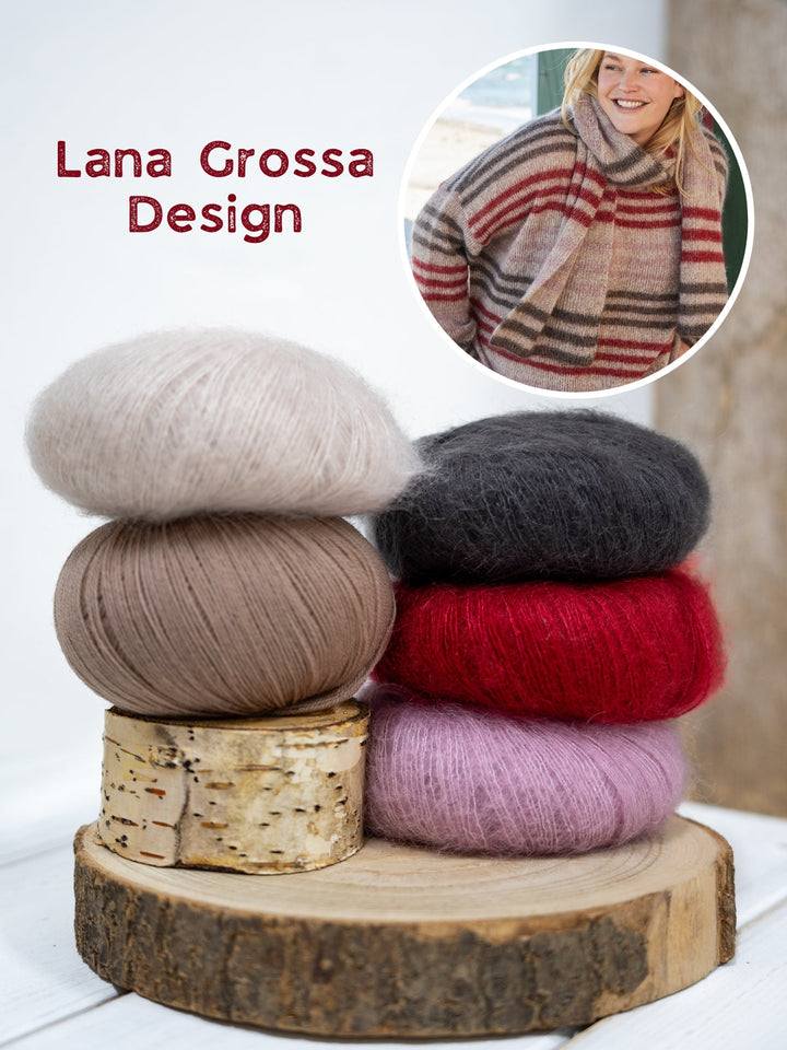 Strickpaket Cool Wool Lace Silkhair Streifenpullover