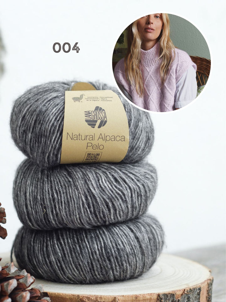Strickpaket Natural Alpaca Pelo Rautenpullunder