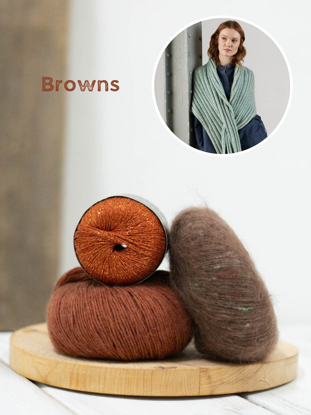 Strickpaket Ecopuno, Brillino &amp; Natural Superkid Tweed Rippenstola mit Schlitz