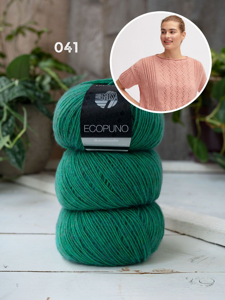 Strickpaket Ecopuno Shirt im Ajourmuster