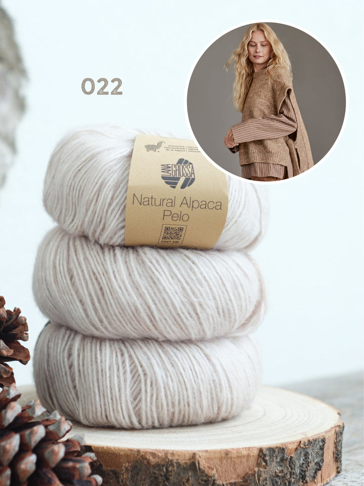 Strickpaket Natural Alpaca Pelo Slipover