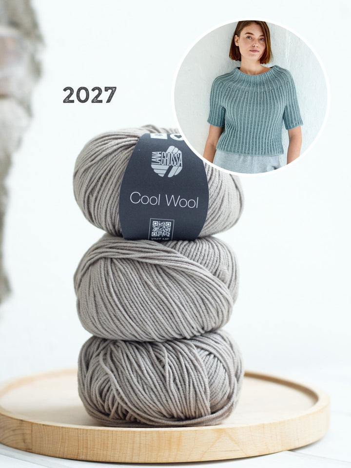 Strickpaket Cool Wool Pullover mit Rundpasse - kurze Ärmel