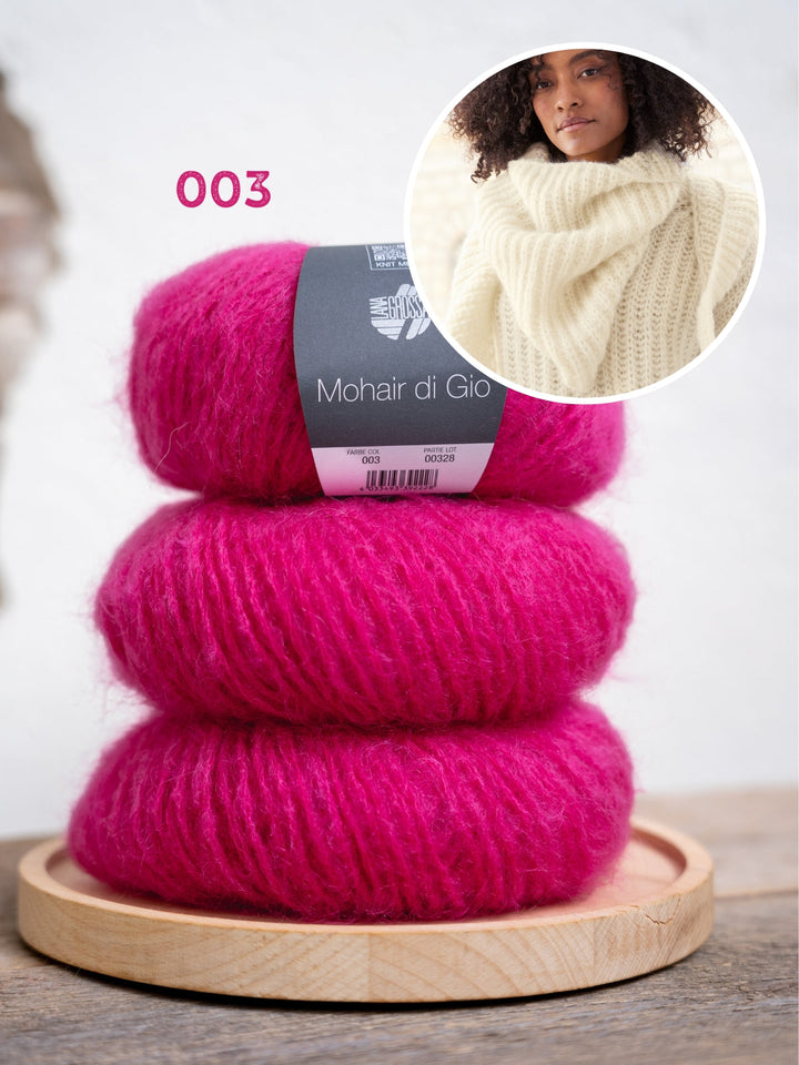 Strickpaket Mohair Di Gio Dreieckstuch in halbem Patent