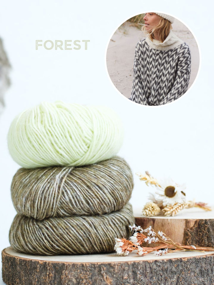 Strickpaket Natural Alpaca Pelo Jacquard-Pullover