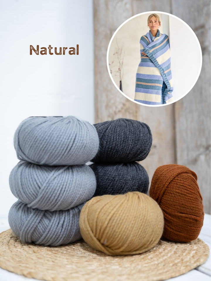 Strickpaket Alta Moda Cashmere 16 Decke mit Streifen