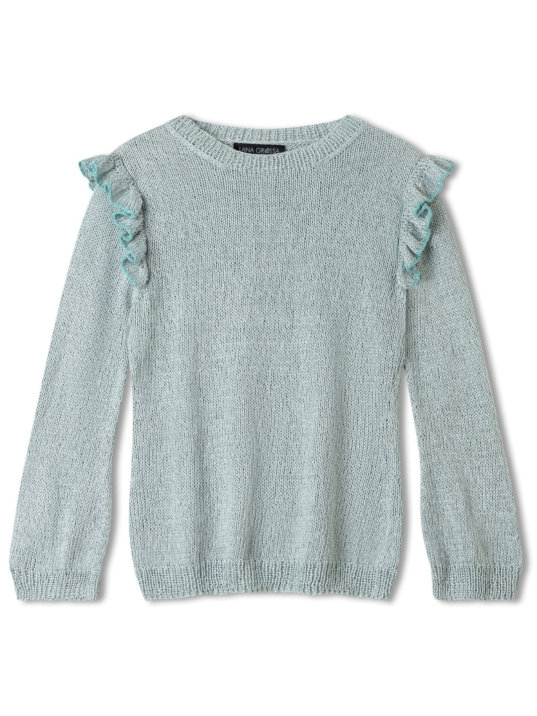 Strickpaket Tencellino Filo Paillettes Pullover mit Rüschen