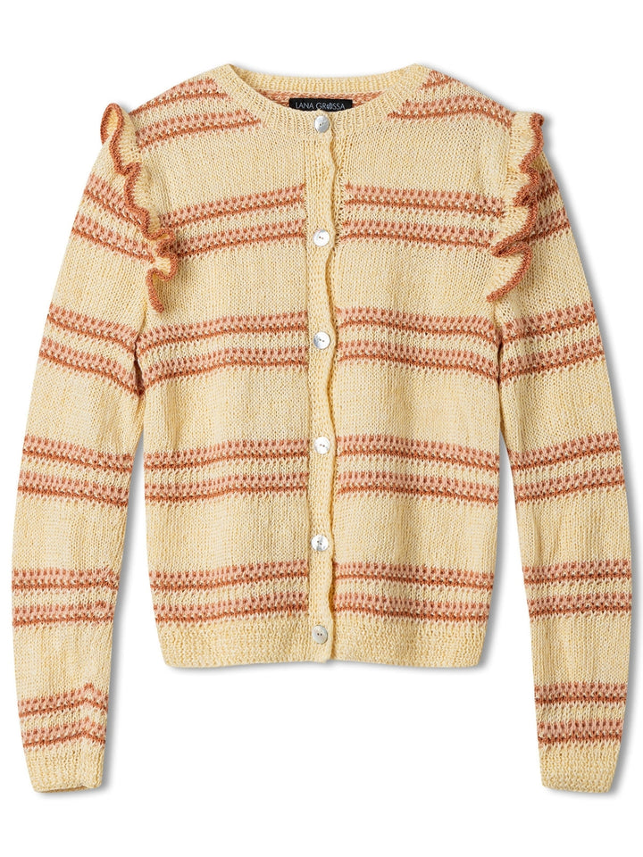 Strickpaket Tencellino Filo Paillettes Ecopuno Jacke mit Rüschen