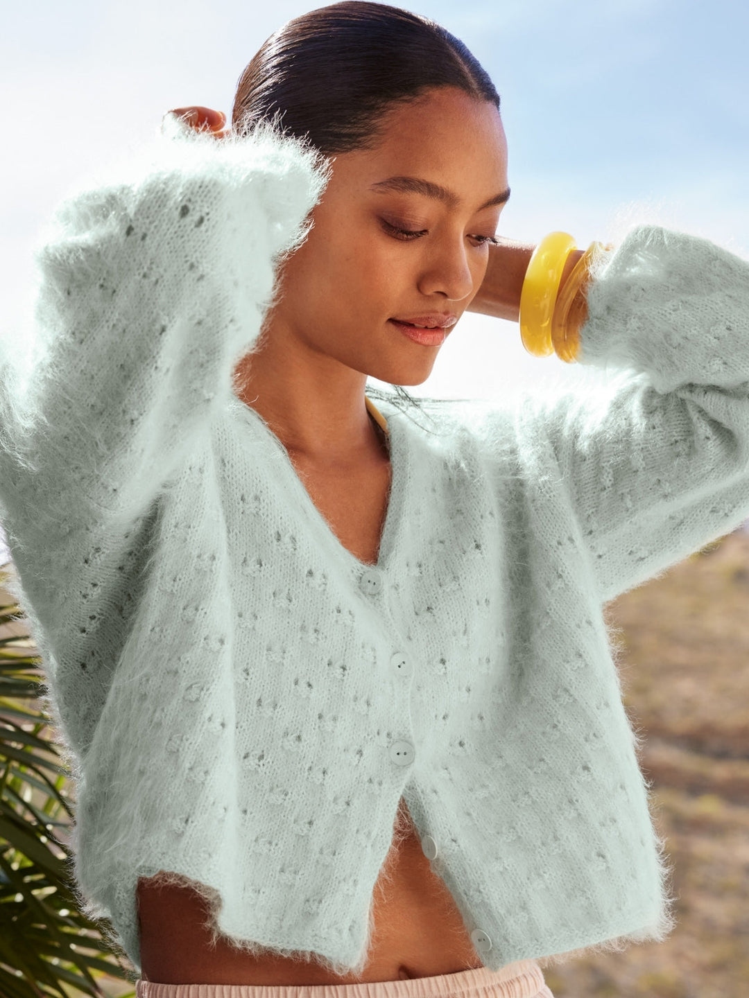Strickpaket Finito Jacke im Ajourmuster