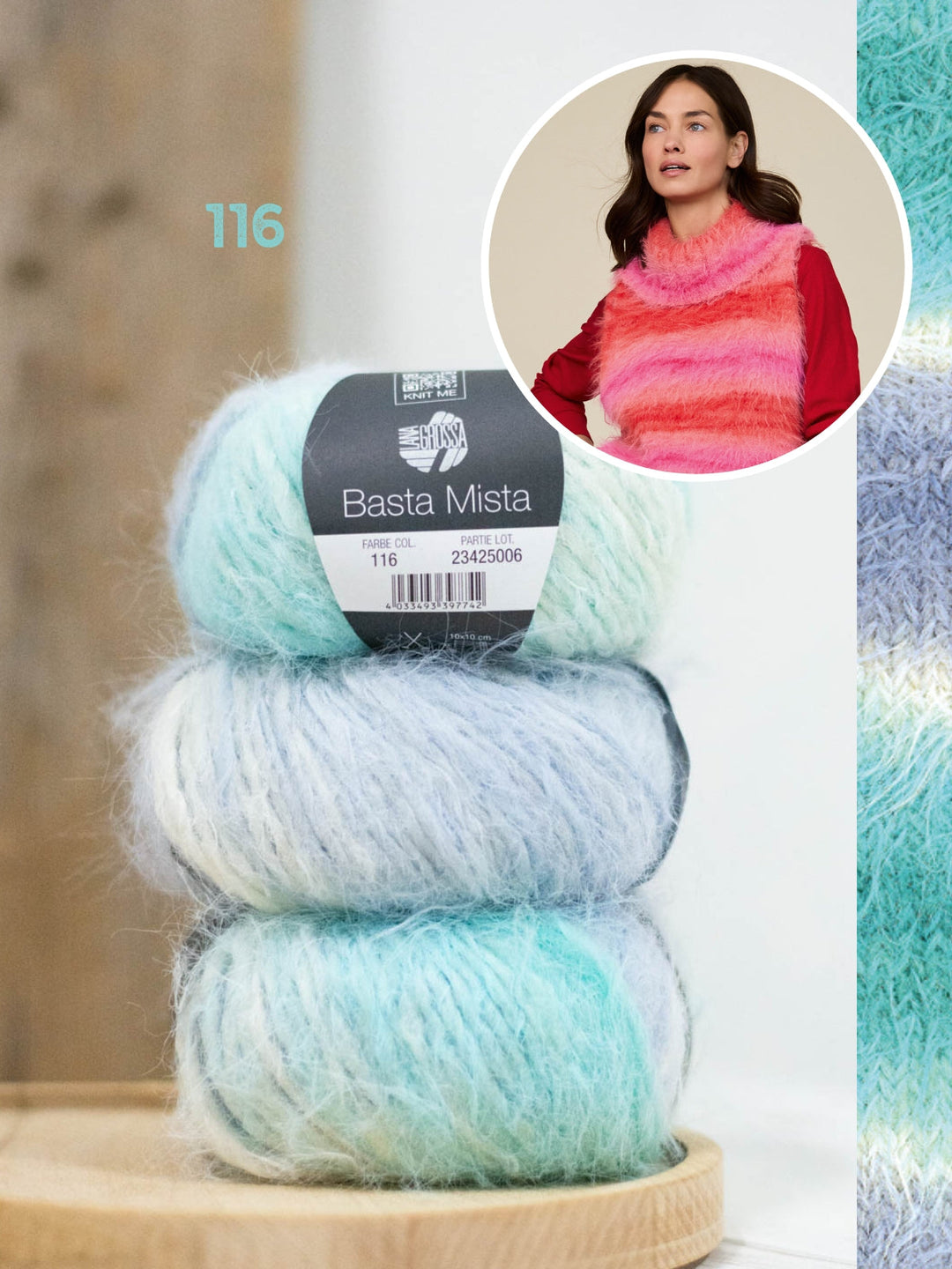 Strickpaket Basta Mista Pullunder mit Rollkragen