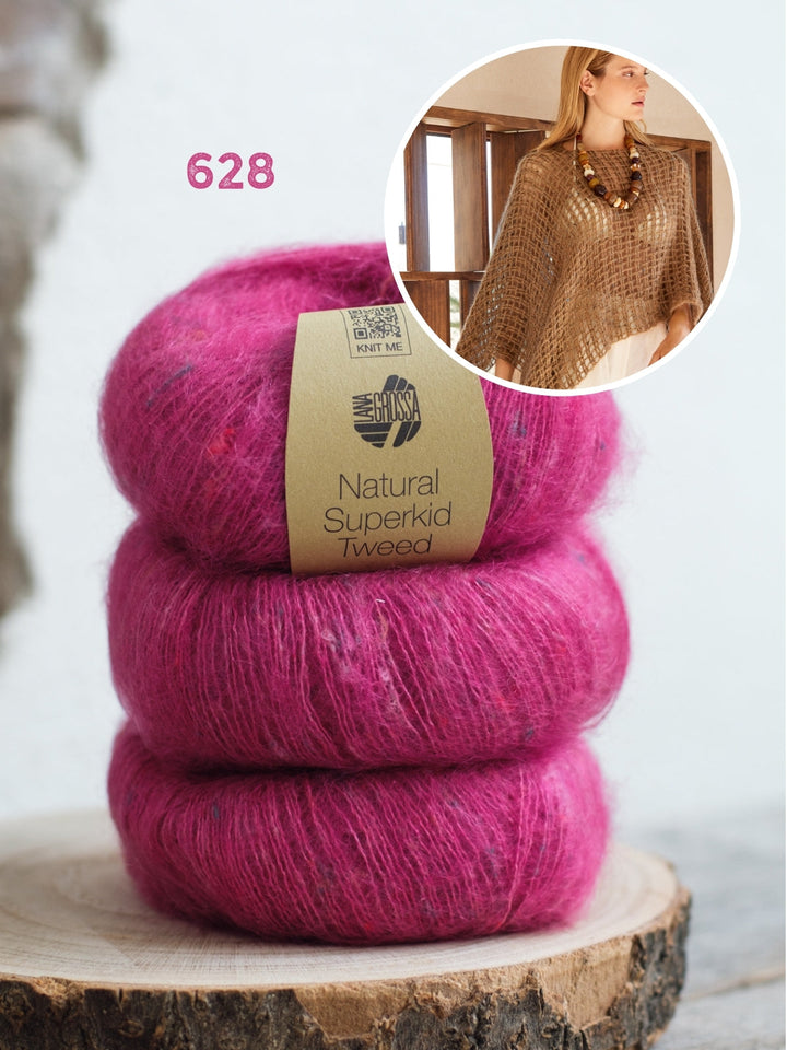 Häkelpaket Natural Superkid Tweed Poncho