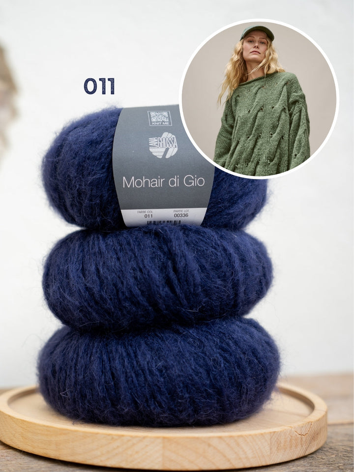 Strickpaket Mohair Di Gio Oversized Zopfpullover