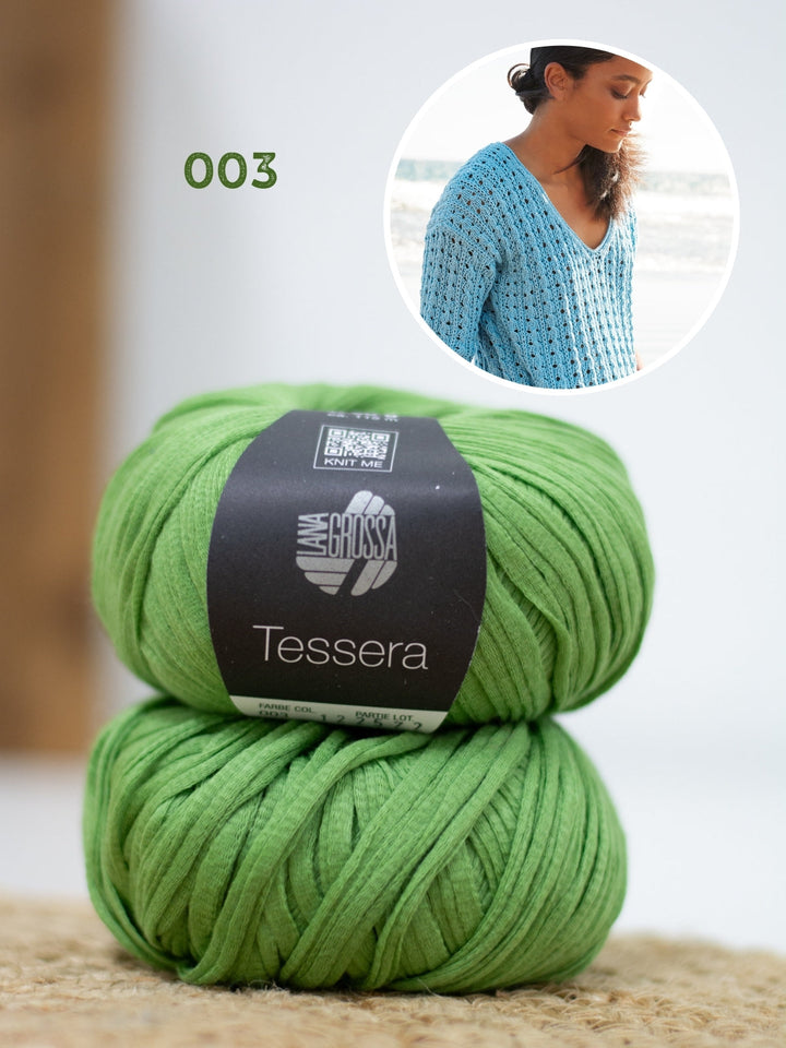 Strickpaket Tessera Shirt im Ajourmuster