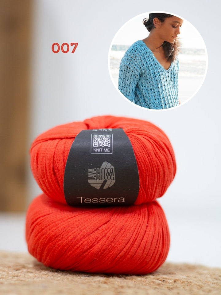 Strickpaket Tessera Shirt im Ajourmuster
