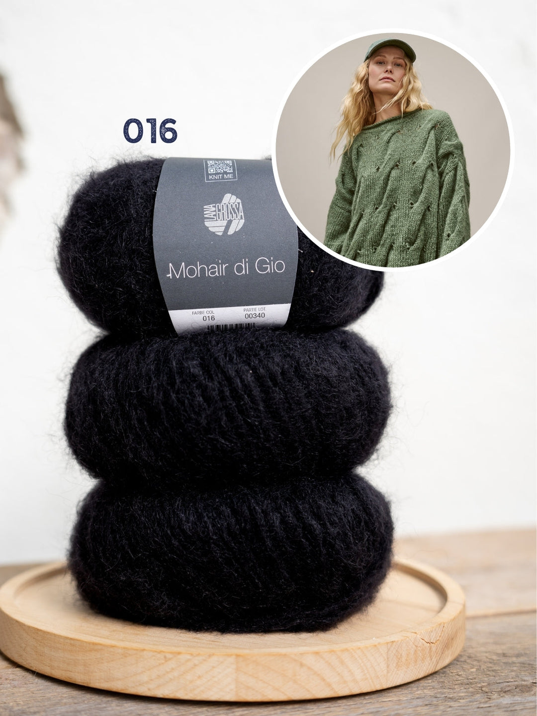 Strickpaket Mohair Di Gio Oversized Zopfpullover