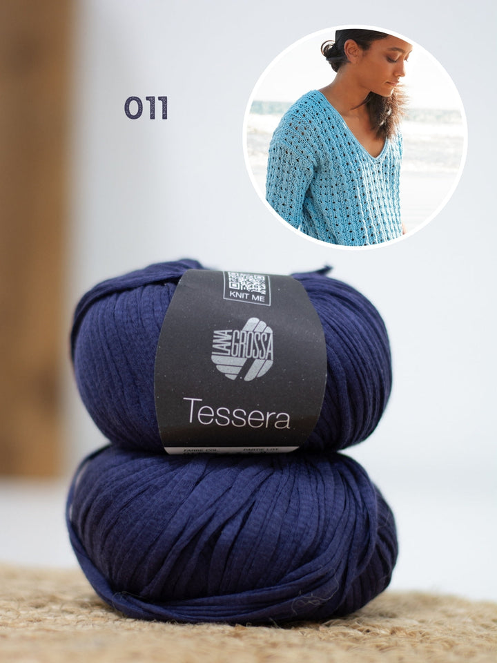 Strickpaket Tessera Shirt im Ajourmuster