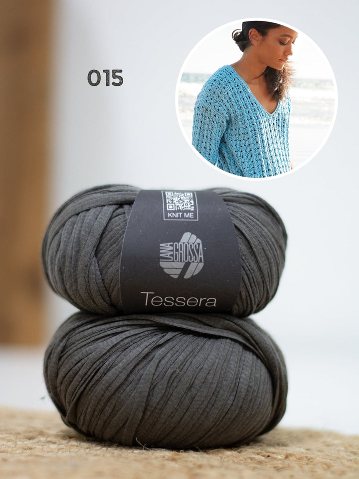 Strickpaket Tessera Shirt im Ajourmuster