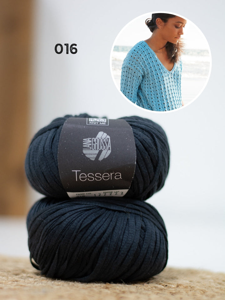 Strickpaket Tessera Shirt im Ajourmuster