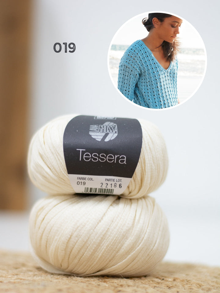 Strickpaket Tessera Shirt im Ajourmuster
