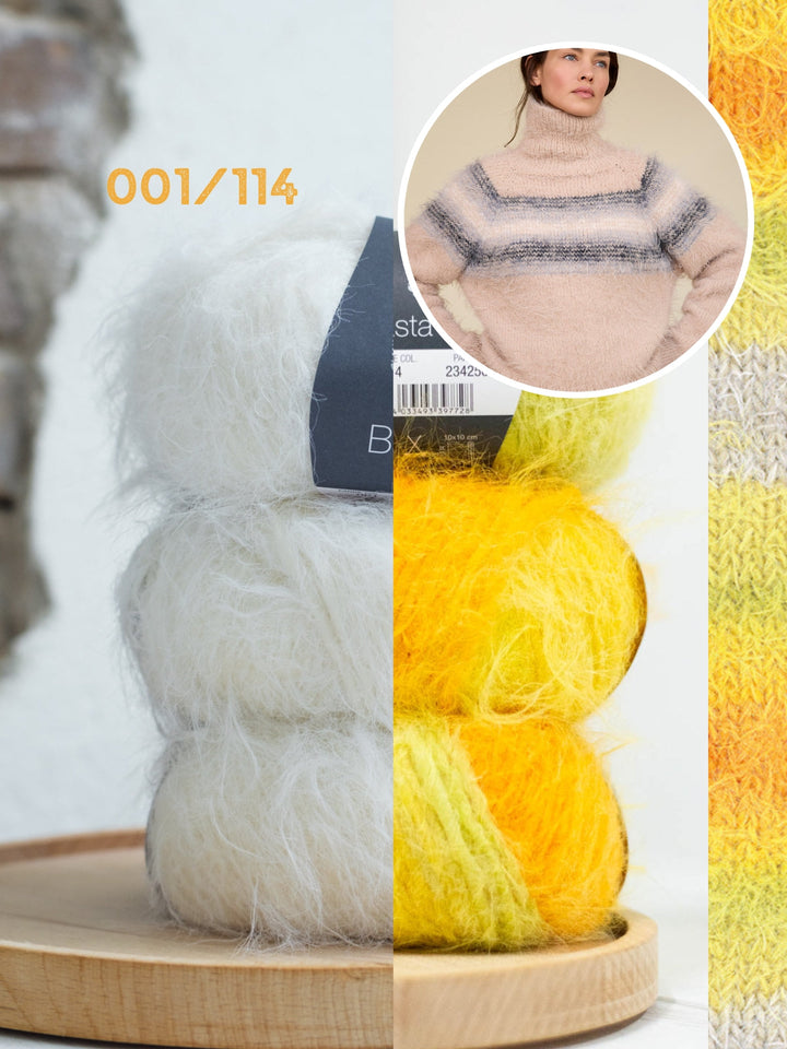Strickpaket Basta Mista Top-down Rollkragenpullover