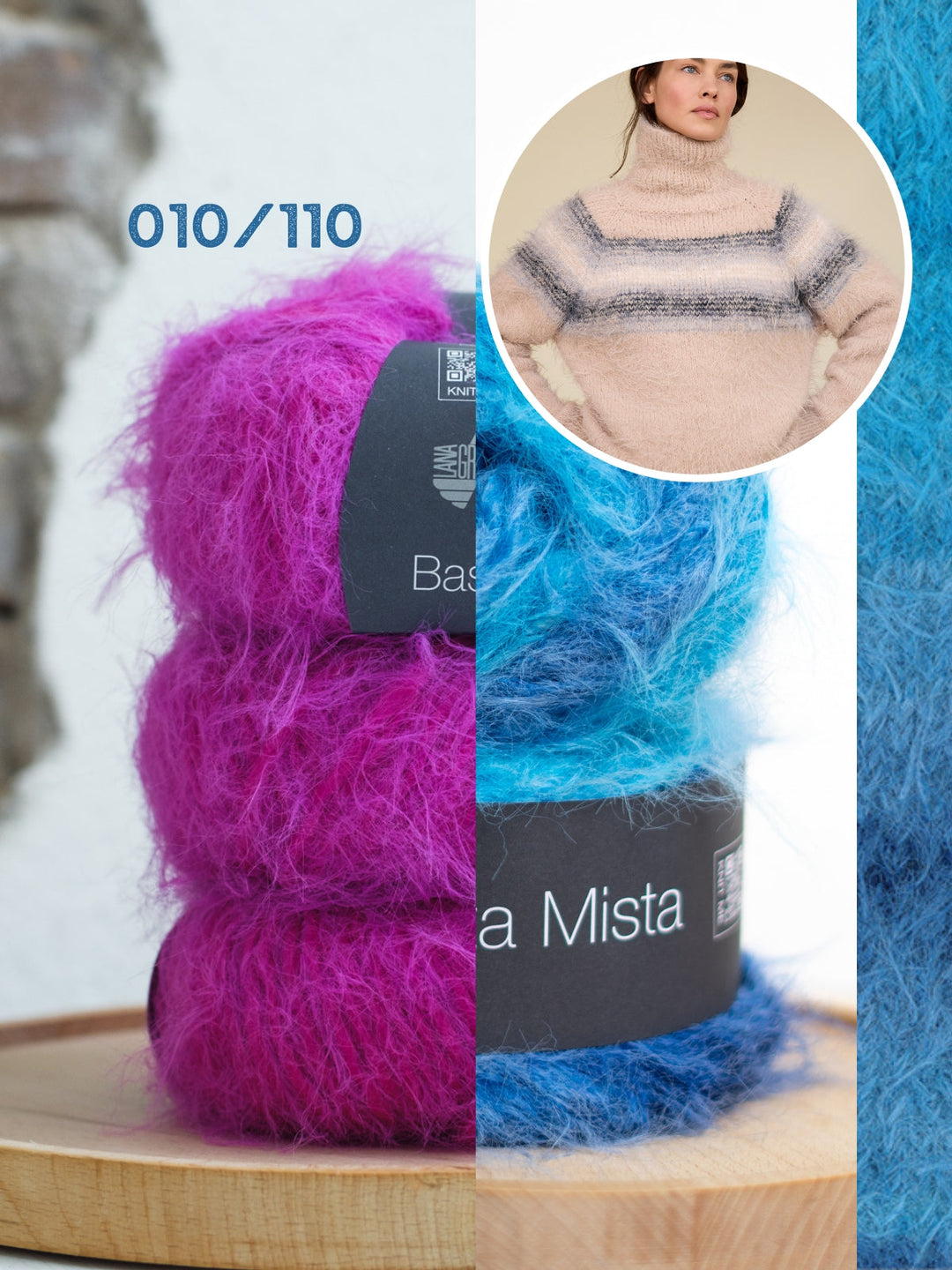 Strickpaket Basta Mista Top-down Rollkragenpullover