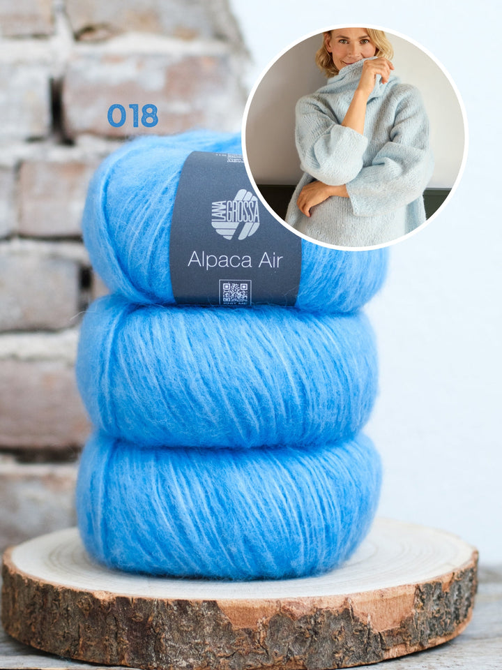 Strickpaket Alpaca Air II Raglanpullover Glatt Rechts