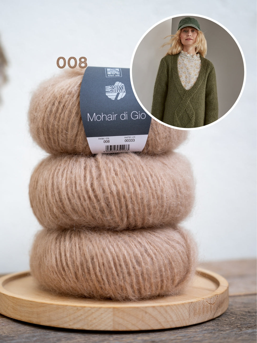 Strickpaket Mohair Di Gio Oversized V-Ausschnitt Pullover