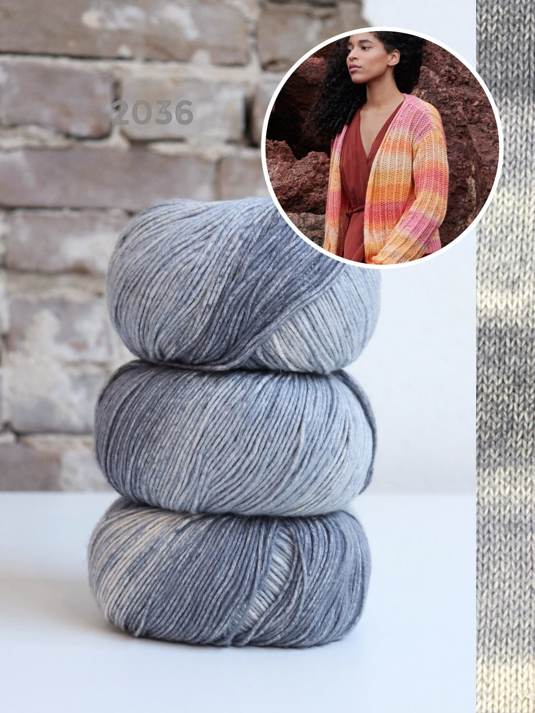 Strickpaket Gomitolo Mambo Jacke mit Strukturmuster