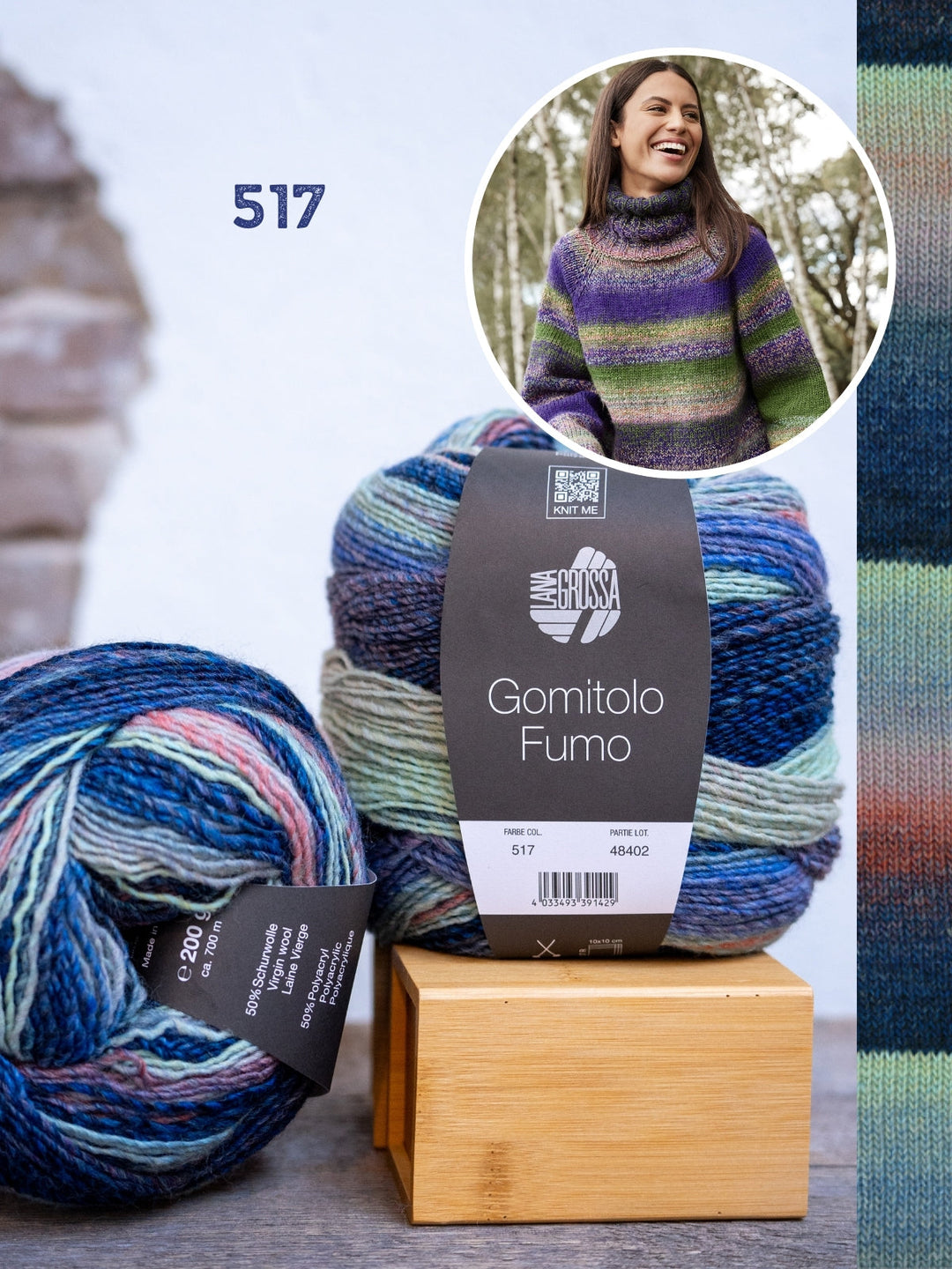 Strickpaket Gomitolo Rollkragenpullover - top-down