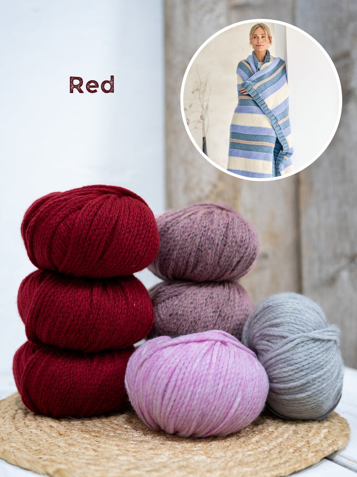 Strickpaket Alta Moda Cashmere 16 Decke mit Streifen