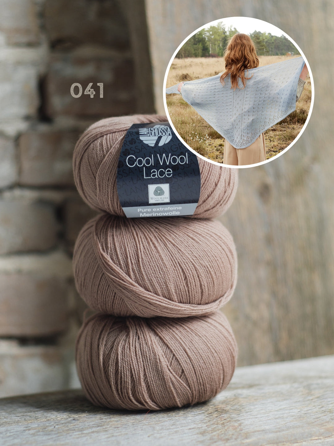 Strickpaket Cool Wool Lace Faroërtuch