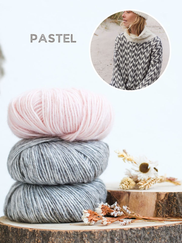 Strickpaket Natural Alpaca Pelo Jacquard-Pullover