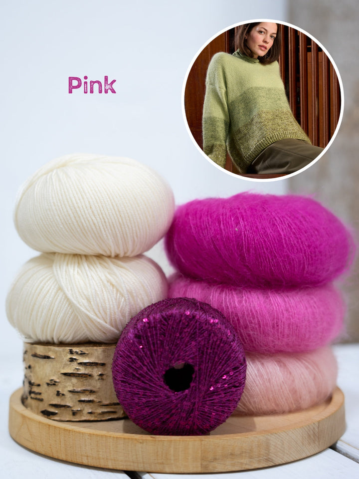 Strickpaket Cool Wool Silkhair Glamour Streifenpullover