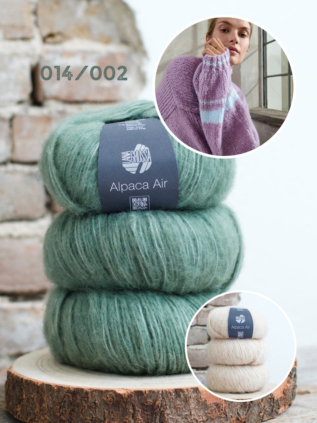 Strickpaket Alpaca Air II Oversize-Jacke mit Streifen