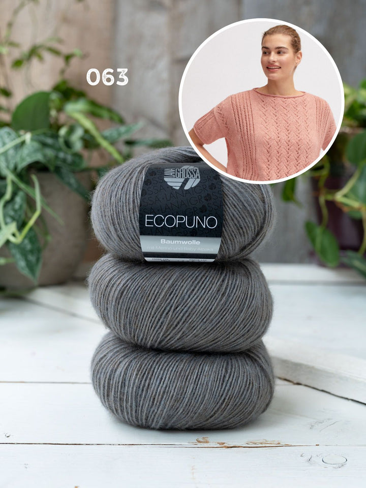 Strickpaket Ecopuno Shirt im Ajourmuster
