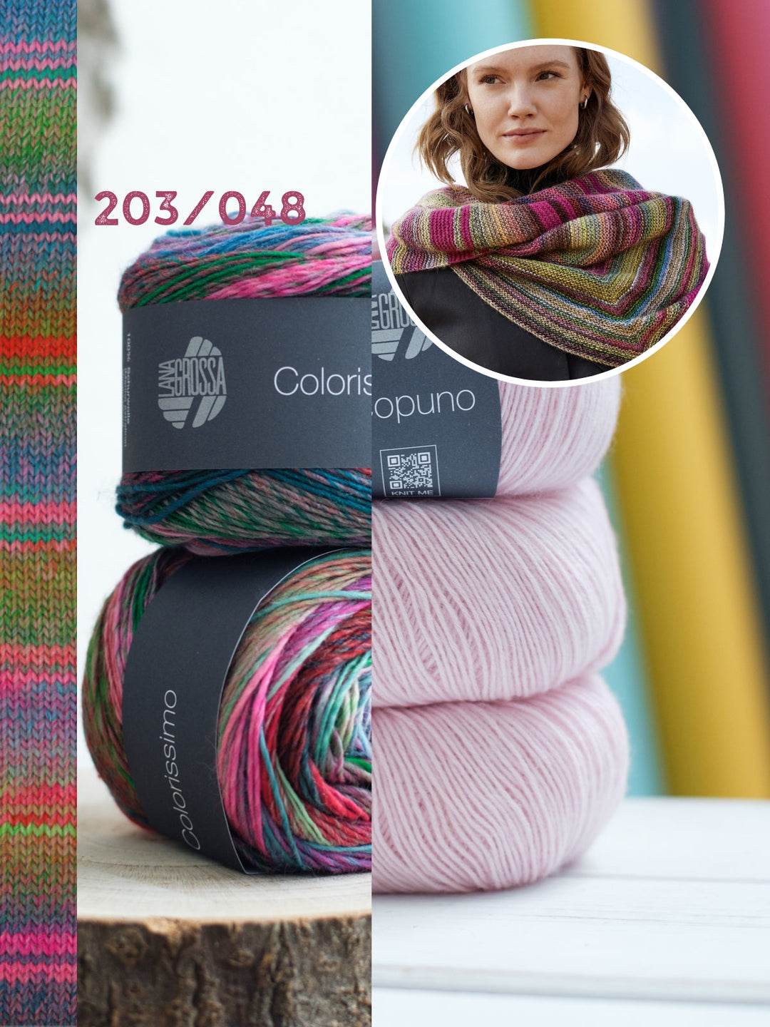 Strickpaket Ecopuno Colorissimo asymmetrisches Tuch