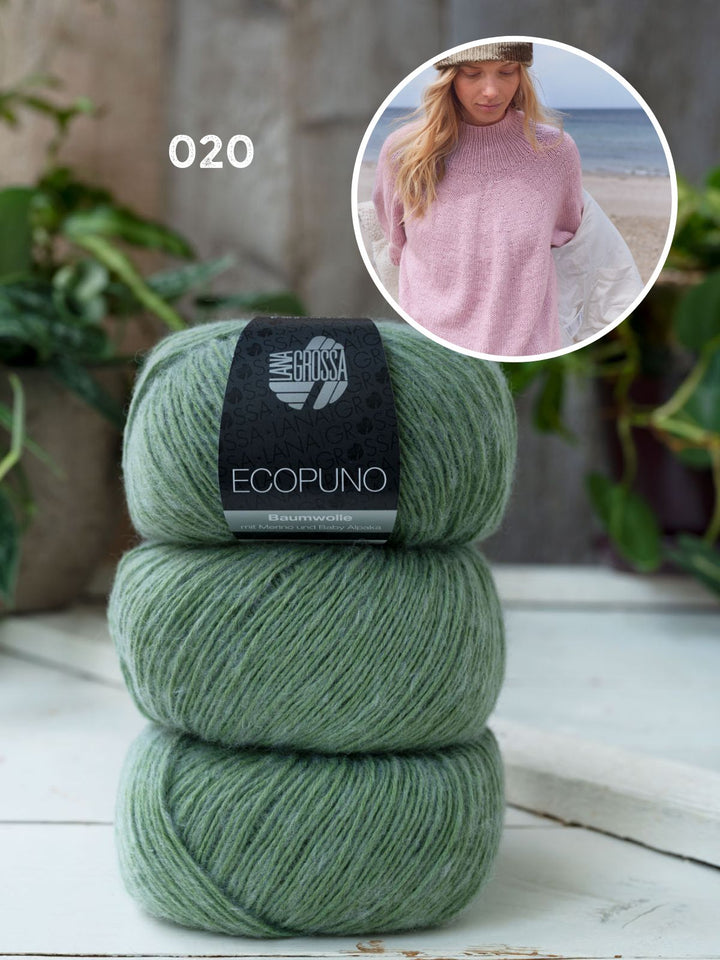 Strickpaket Ecopuno Top-Down Turtleneck Pullover