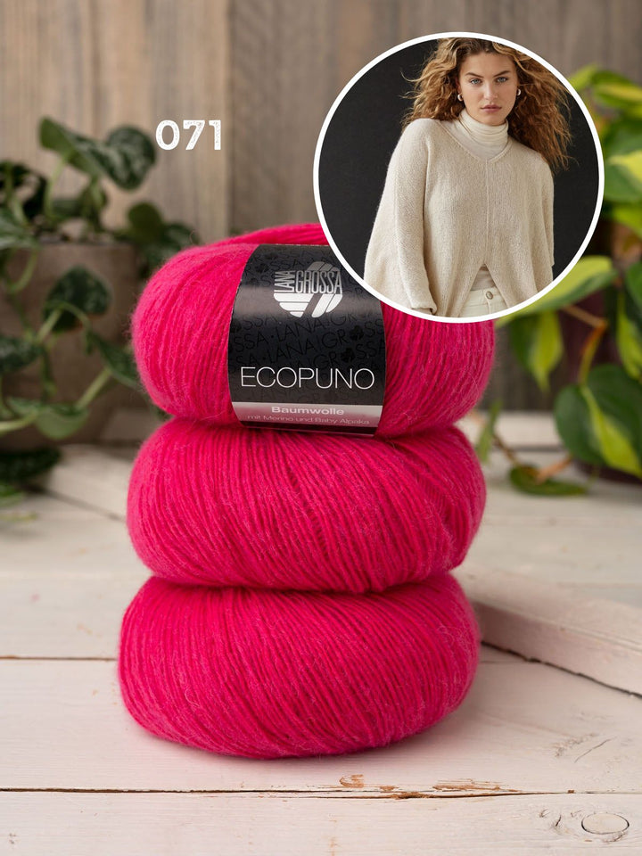 Strickpaket Ecopuno Pullover mit Schlitz