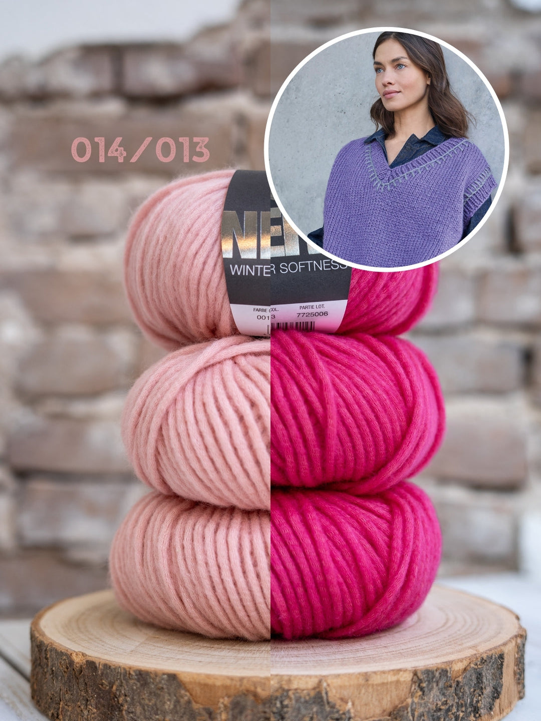 Strickpaket Winter Softness Top-down Pullunder mit V-Ausschnitt
