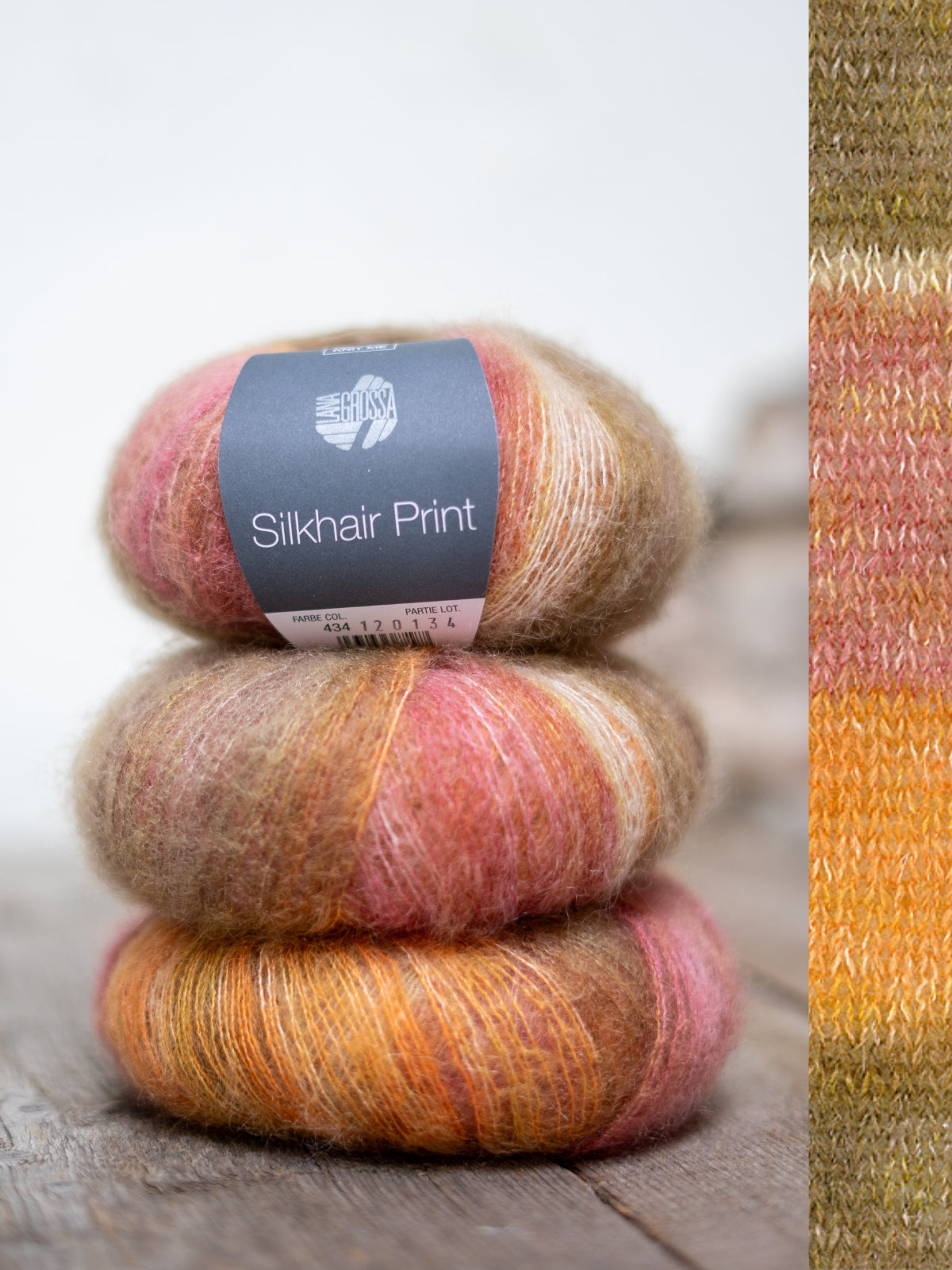 Silkhair Print 434 Altrosa / Orange / Taupe / Hellbeige