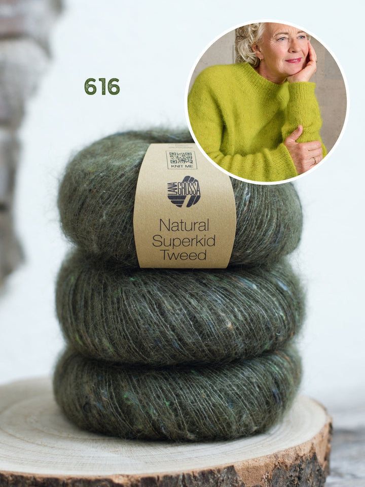 Strickpaket Classy Raglan Sweater - Natural Superkid Tweed