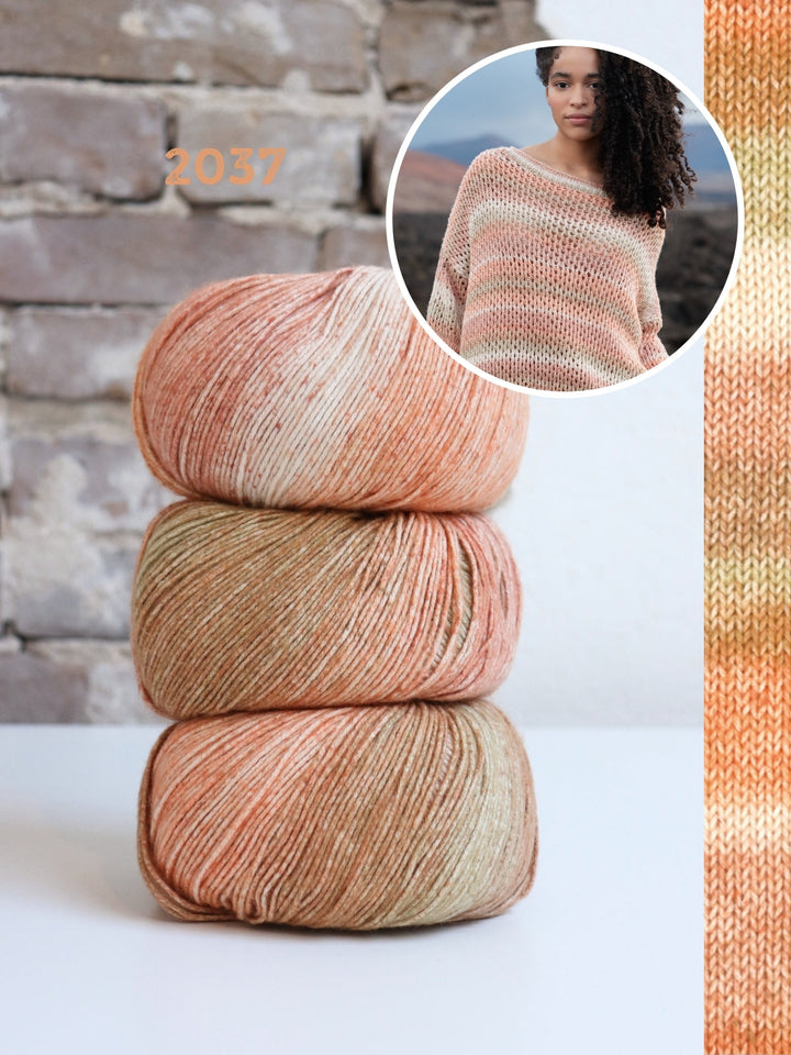Strickpaket Gomitolo Mambo Pullover mit Ajourmuster