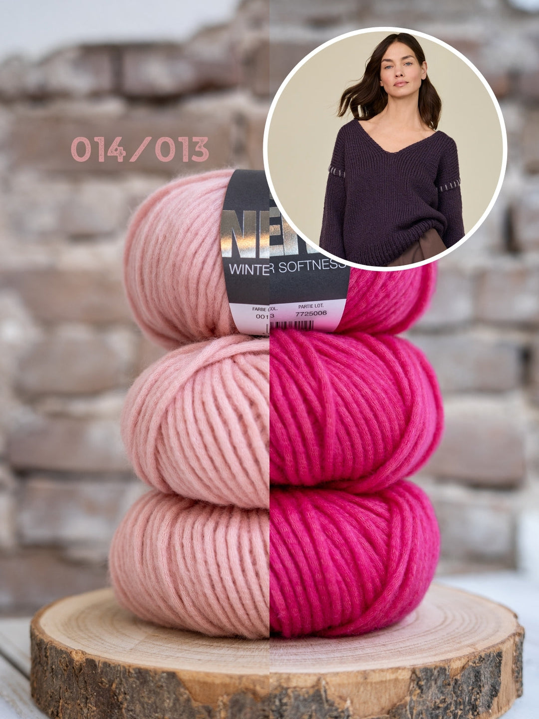 Strickpaket Winter Softness Top-down Pullover mit V-Ausschnitt