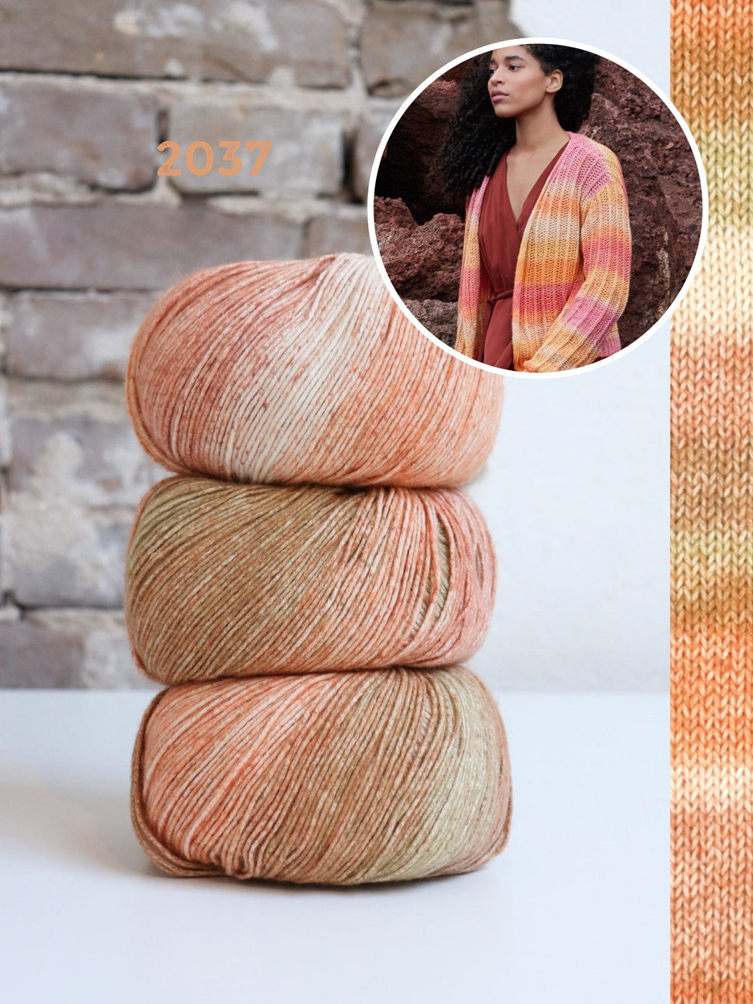 Strickpaket Gomitolo Mambo Jacke mit Strukturmuster