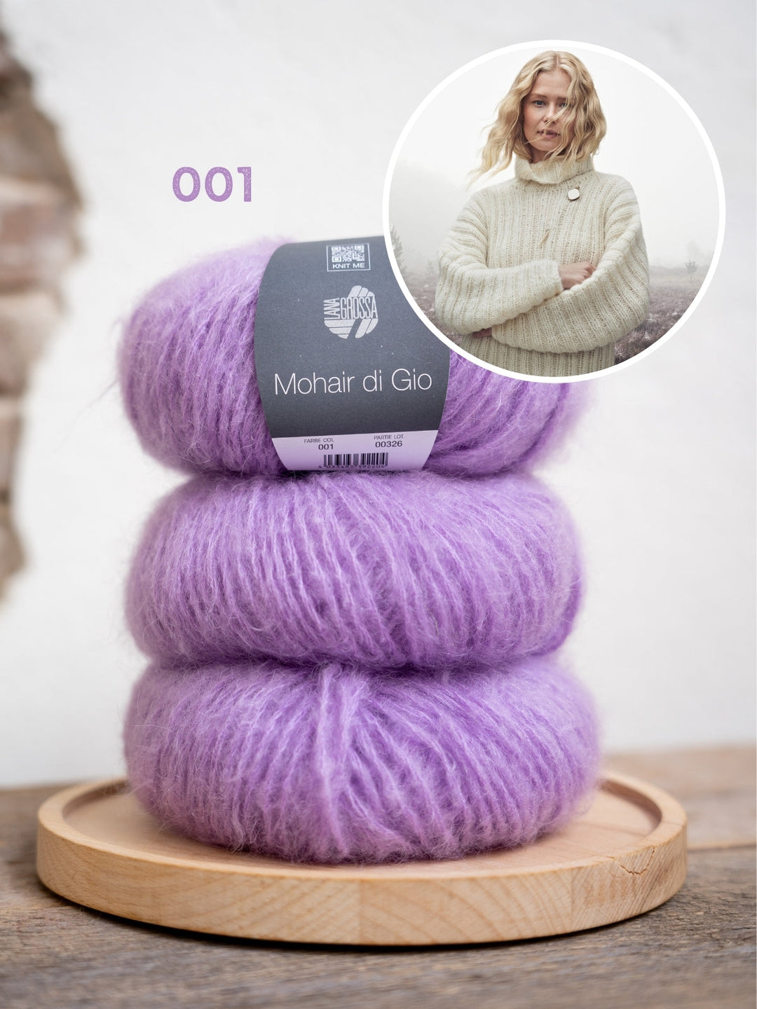 Strickpaket Mohair Di Gio Pullover mit Fledermausärmeln – Top-down