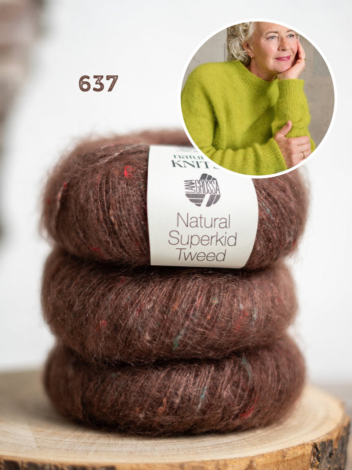 Strickpaket Classy Raglan Sweater - Natural Superkid Tweed