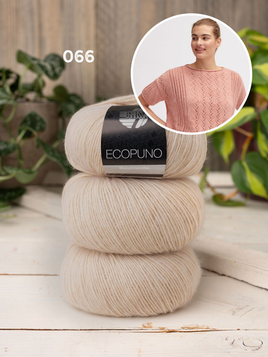 Strickpaket Ecopuno Shirt im Ajourmuster