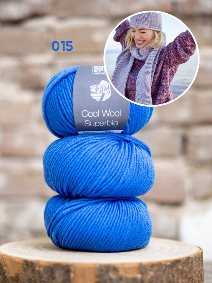 Strickpaket Cool Wool Superbig Schal und Mütze
