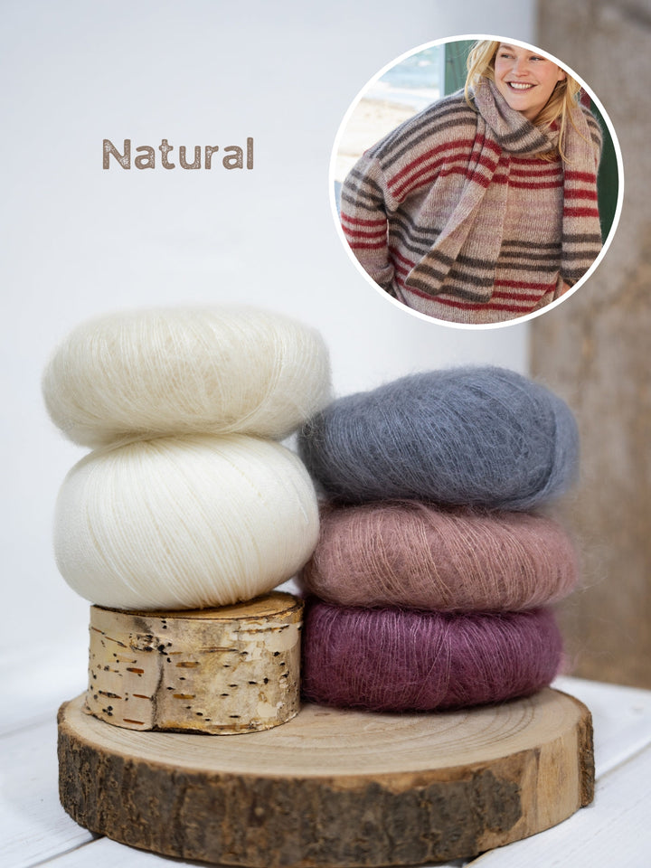 Strickpaket Cool Wool Lace Silkhair Streifenpullover