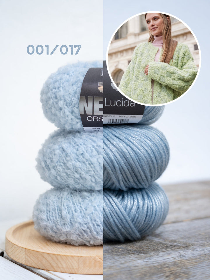 Strickpaket Orsetto Lucida Schachbrett-Jacke